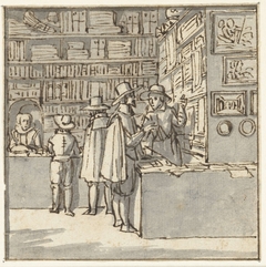 Mannen in een boekenwinkel