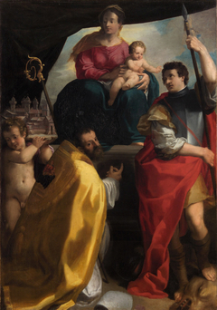 Maria mit dem Kind und den Hl. Maurelius und Georg by Carlo Bononi