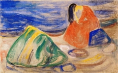 Melancholy. Weeping Woman on the Beach by Edvard Munch