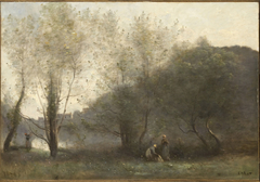 Morning on the Estuary, Ville d'Avray by Jean-Baptiste-Camille Corot