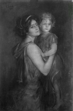 Mother + child, (Frau Prof. Ronband mit Lenbachs Tochter Marion) by Franz von Lenbach