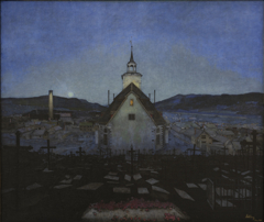 Natt (Røros kirke) by Harald Sohlberg