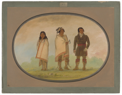 Oneida Chief, His Sister, and a Missionary by George Catlin