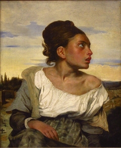 Young orphan girl in the cemetery by Eugène Delacroix