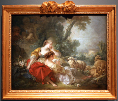 Pastorale Scene with Two Shepherdesses by François Boucher