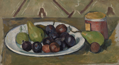 Plate with Fruit and Pot of Preserves (Assiette avec fruits et pot de conserves) by Paul Cézanne