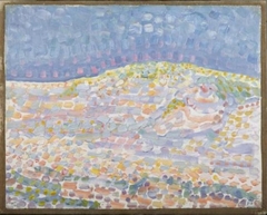 Pointillist dune study, crest at right by Piet Mondrian