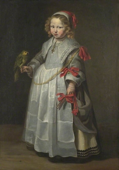Portrait of a Girl with a Parrot by Netherlandish