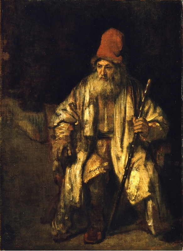 Portrait of a Seated Old Man Wearing a Red Hat