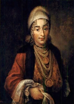 Portrait of Chajka, Jewish woman from Żwaniec. by Krzysztof Radziwiłłowski