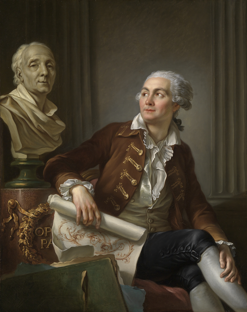 Portrait of man with Bust of Denis Diderot