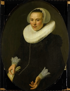Portrait of Maria Joachimsdr. Swartenhont, Wife of Maerten Rey by Nicolaes Eliasz. Pickenoy