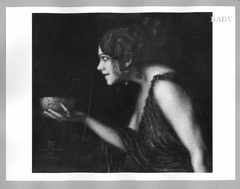 portrait of Tilla Durieux as line by Franz Stuck