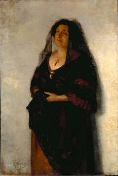 Portrait of Wilhelmina J.E. van der Horst - van der Lugt Melsert by Louis Goudman