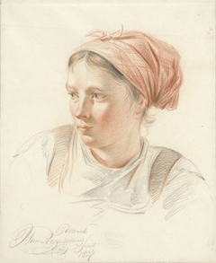 Portret van jonge vrouw, driekwart naar links by Jan van Ravenswaay