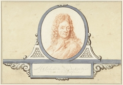 Portret van Melchior de Hondecoeter by Jacob Houbraken