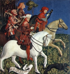 Prince Tassilo Rides to Hunting by Meister der Pollinger Tafeln