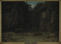 Remise de cerfs au crépuscule by Gustave Courbet