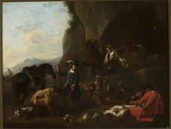 Rest during the hunt by Pieter van Laer