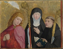 Saints John the Evangelist, Scholastica and Benedict by Master of Liesborn
