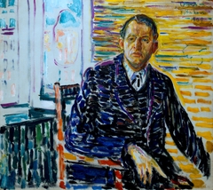 Self-Portrait in the Clinic by Edvard Munch