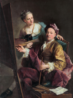 Self-portrait of the Artist with his Daughter Antonia by Georg Desmarées