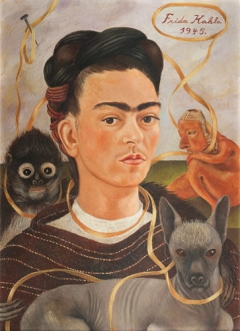 Self-Portrait with Small Monkey by Frida Kahlo