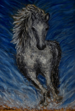 Silver Lusitano Horse by Lolana