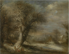 Snowy Landscape with Gypsies by Gijsbrecht Leytens