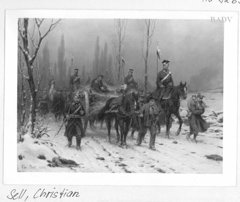 Soldiers in winter scenery by Christian Sell