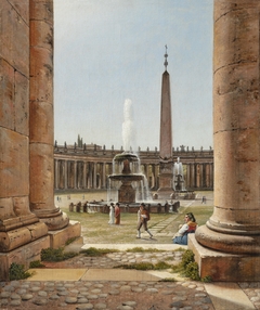 St. Peter's Square in Rome. by Christoffer Wilhelm Eckersberg