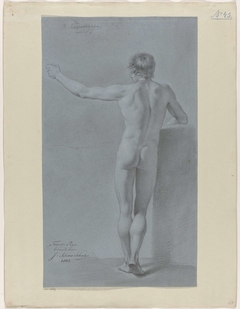 Staand mannelijk naakt, op de rug gezien (2e prijs 1803) by Johann Joseph Schwachhofer
