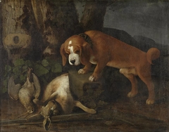 Stehender Hund mit Jagdbeute by Johann Jacob Marchand