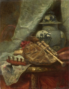 Still Life with Bagpipes by Adolphe Mouilleron