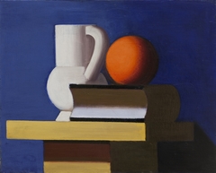 Still Life with White Jar, Orange and Book