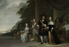 The Batavian Senior Merchant Pieter Cnoll and his Family by Jacob Coeman