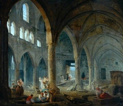 The Dismantling of the Church of the Holy Innocents, Paris in 1785 by Hubert Robert