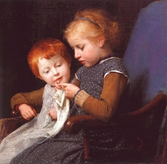The little knitters by Albert Anker