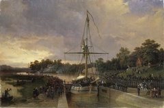 The Opening of Göta Canal at Mem by Johan Kristian Berger