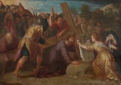The Road to Calvary with Simon of Cyrene and Saint Veronica by Anonymous