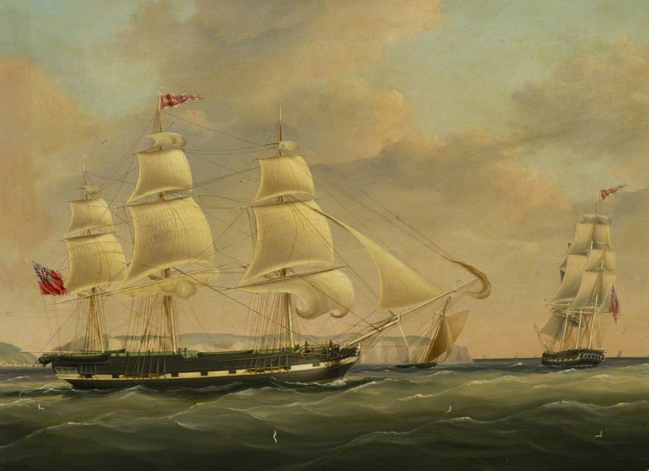 The ship 'Isabella' at sea