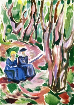 Two Women in the Woods at Ekely by Edvard Munch