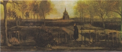 The rectory garden in Nuenen with female figure by Vincent van Gogh