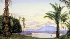 View of Matang and River, Sarawak, Borneo by Marianne North