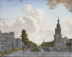 View of the Tower called Jan Roodenpoortstoren and the Singel Canal in Amsterdam by Jonas Zeuner