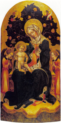 Virgin and Child Enthroned with Worshipping Angels and Prophets