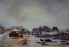 Vue de l'île Louviers ; effet de neige by Antoine Perrot