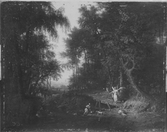 Waldlandschaft mit Engel und Tobias by Philipp Hieronymus Brinckmann