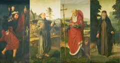 Wings of a Triptych with Saints Christopher, Francis, Jerome, Anthony