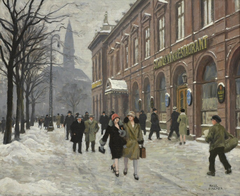 Wintry Street Scene in Copenhagen by Paul Gustav Fischer